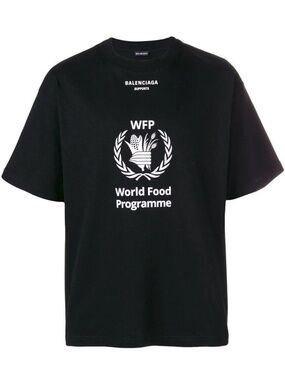 Balenciaga Black WFP Short Sleeve Tee - World Food Programme T-Shirt